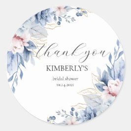 Elegant Boho Wildblomma Runt Klistermärke