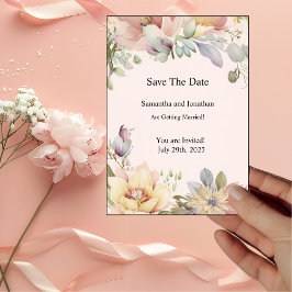 Elegant BOHO Wildblomma Spara datumkortet Inbjudningar