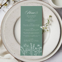 Elegant Boho Wildblomma Vår Grönt Bröllop