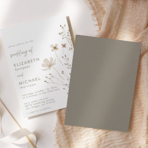 Elegant Boho WildblommBlommigt Bröllop Inbjudningar