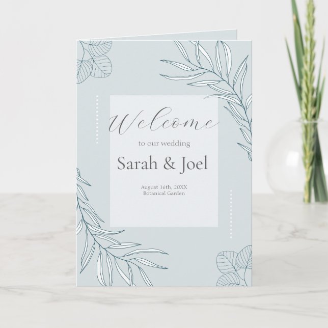 Elegant Boho Wildblomme bröllopsprogram Program (Framsida)