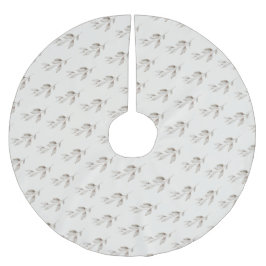 Elegant Boho Wildblomme Greenery Lövs Julgransmatta Borstad Polyester