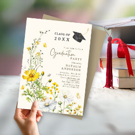 Elegant Boho Wildblomme Meadow Studentfest Inbjudningar