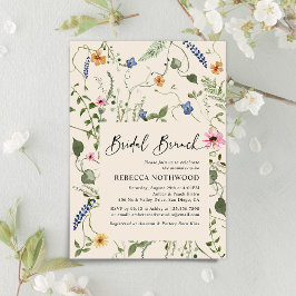 Elegant Boho WildblommMöhippa Brunch Shower Inbjudningar