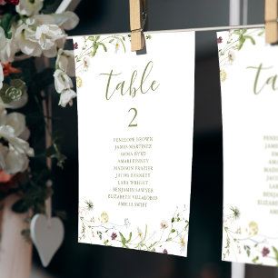 Elegant Boho Wildbloms bordsnummer sittdiagram