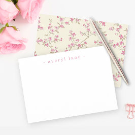 Elegant Boho Wildbloms Personlig Stationery Anteckningskort