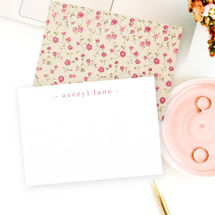 Elegant Boho Wildbloms Personlig Stationery Anteckningskort
