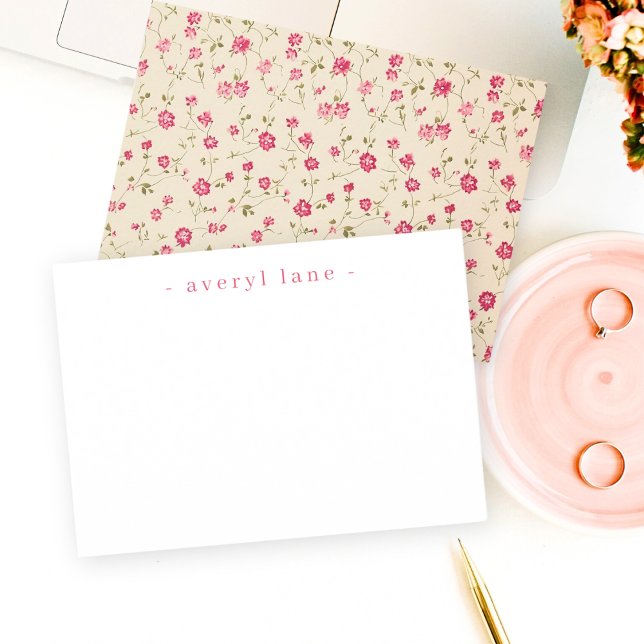 Elegant Boho Wildbloms Personlig Stationery Anteckningskort (Skapare uppladdad)