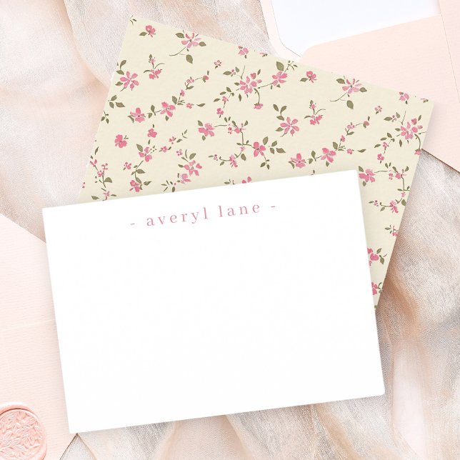 Elegant Boho Wildbloms Personlig Stationery Anteckningskort (Skapare uppladdad)