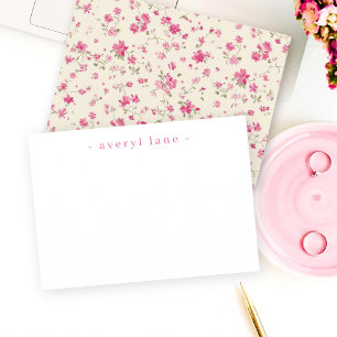 Elegant Boho Wildbloms Personlig Stationery Anteckningskort