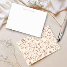 Elegant Boho Wildbloms Personlig Stationery