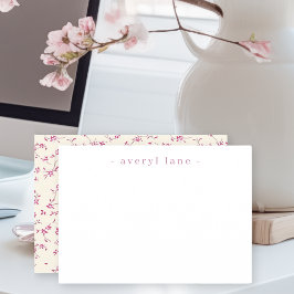 Elegant Boho Wildbloms Personlig Stationery Anteckningskort