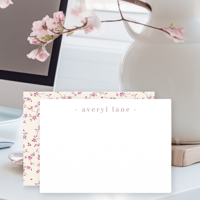 Elegant Boho Wildbloms Personlig Stationery Anteckningskort (Skapare uppladdad)