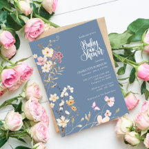 Elegant Boho Wildflower Barnrumsinbjudan