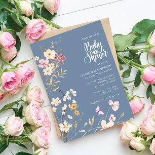 Elegant Boho Wildflower Barnrumsinbjudan Inbjudningar