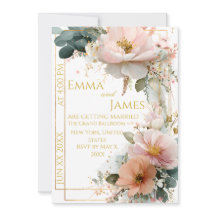 Elegant Boho Wildflower Wedding Invitation