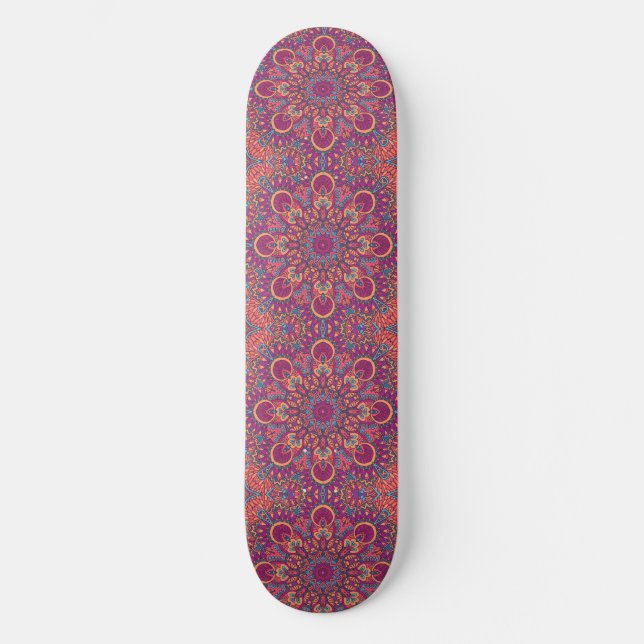 Elegant Boho Yoga Mandala Mini Skateboard Bräda 18,5 Cm (Framsida)