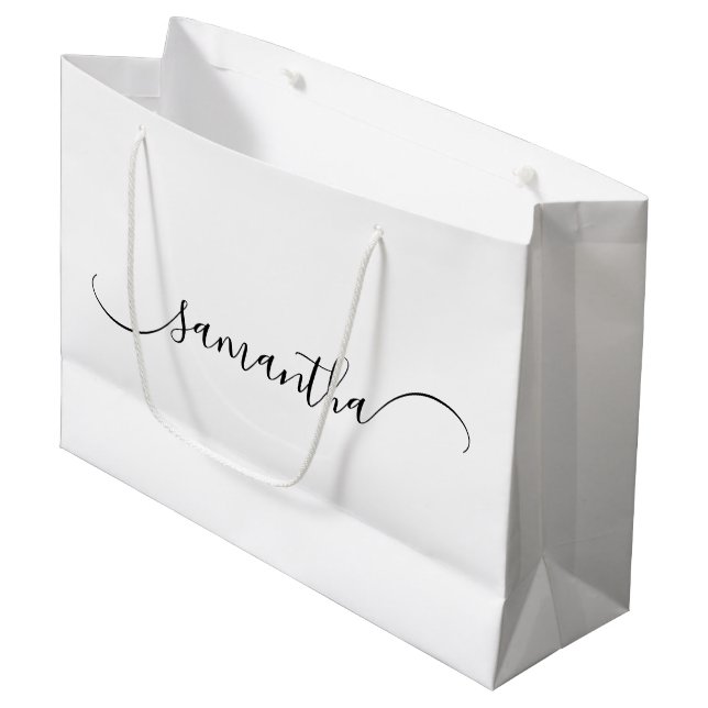 Elegant Böjd Svans Signatur Namn (Framsidan Vinklad)