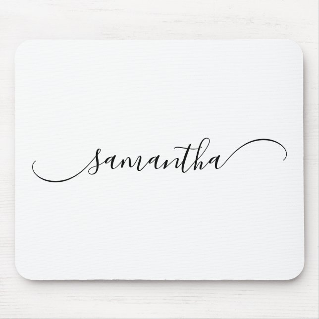Elegant Böjd Svans Signatur Namn Musmatta (Framsidan)