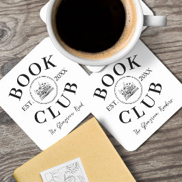 Elegant Bok Klubb Member Personlig Gift Underlägg Papper Kvadrat