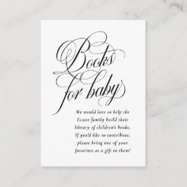 Elegant bokar för svartvit babydusch i baby tilläggskort