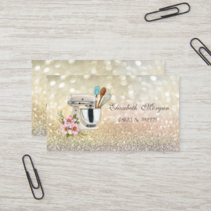 Elegant Bokeh Blommig Mixer Visitkort