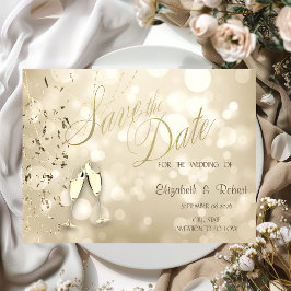 Elegant Bokeh,Confetti Wine Glasses Wedding Spara Datumet