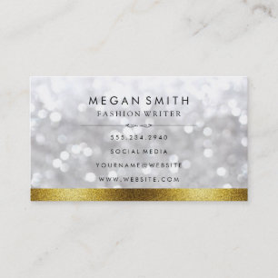 Elegant Bokeh Faux Guld Glitter Trim Visitkort
