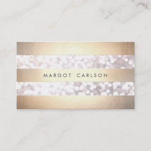 Elegant Bokeh Guld Färgad Stripe Light Grått Chic Visitkort