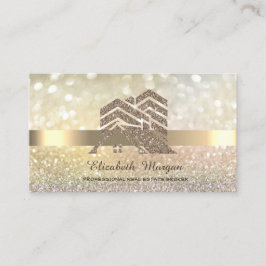 Elegant Bokeh Guld Glitter House Tak Visitkort