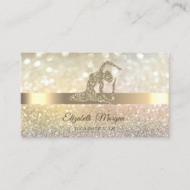 Elegant Bokeh Guld,Guld Yoga Girl Visitkort