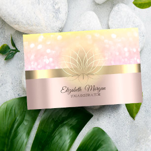 Elegant Bokeh Guld Lotus Roséguld Visitkort