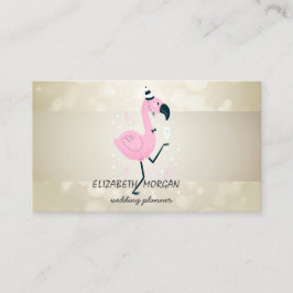 Elegant Bokeh, Rand,Coola Rosa Flamingo Visitkort