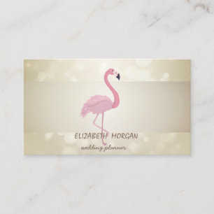 Elegant Bokeh, Rand, Rosa Flamingo Visitkort
