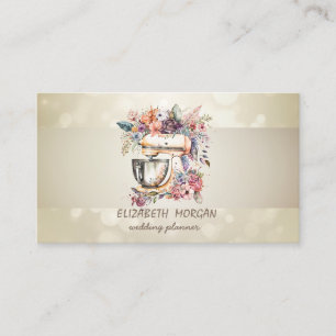 Elegant Bokeh, Randig, Blommig Mixer Visitkort