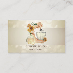 Elegant Bokeh, Randig, Solrosor Mixer Visitkort
