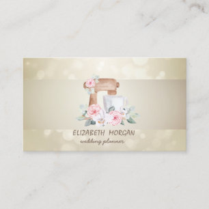 Elegant bokeh, randiga, blandade blommor visitkort