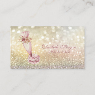 Elegant Bokeh Spritspos Blommor Visp Bageri  Visitkort