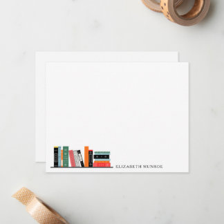 Elegant bokhylla illustration Personligad Anteckningskort