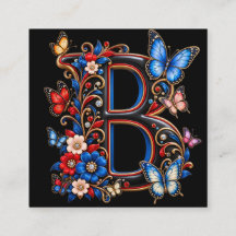 Elegant bokstav B initial blommor dam t-shirt