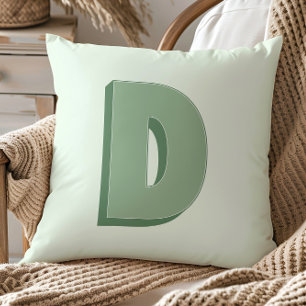 Elegant bokstav D monogram personlig initial Kudde