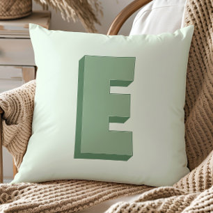 Elegant bokstav E monogram personlig initial Kudde
