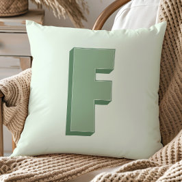 Elegant bokstav F monogram personlig initial Kudde