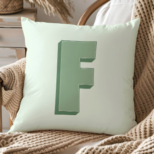 Elegant bokstav F monogram personlig initial Kudde