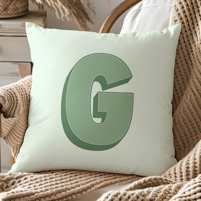 Elegant bokstav G monogram personlig initial Kudde (Skapare uppladdad)