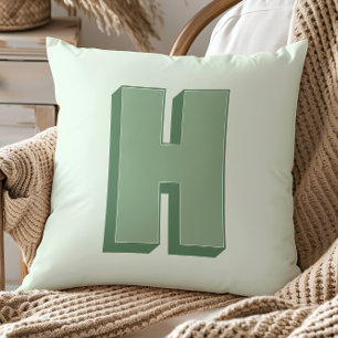 Elegant bokstav H monogram personlig initial Kudde