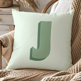 Elegant bokstav J monogram personlig initial Kudde