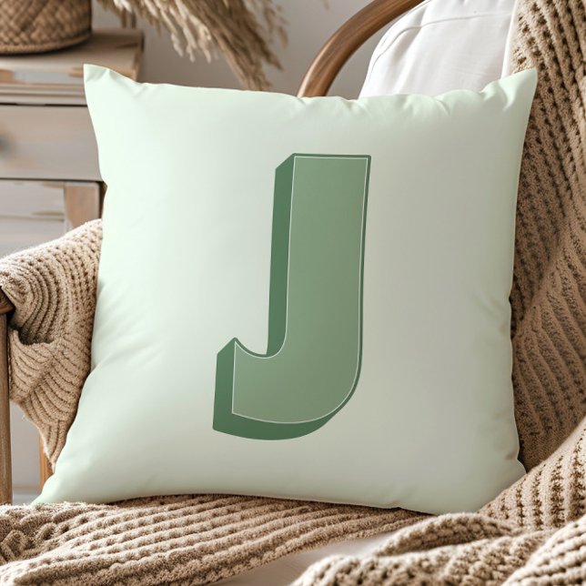 Elegant bokstav J monogram personlig initial Kudde (Skapare uppladdad)