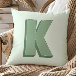 Elegant Bokstav K Monogram Personlig Initial Kudde
