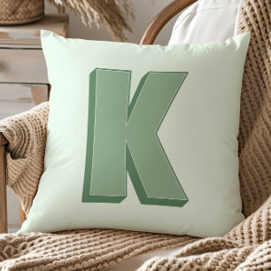 Elegant Bokstav K Monogram Personlig Initial Kudde